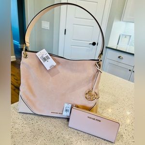 Michael Kors Nicole Powder Blush Pink Shoulder Bag & Matching Wallet